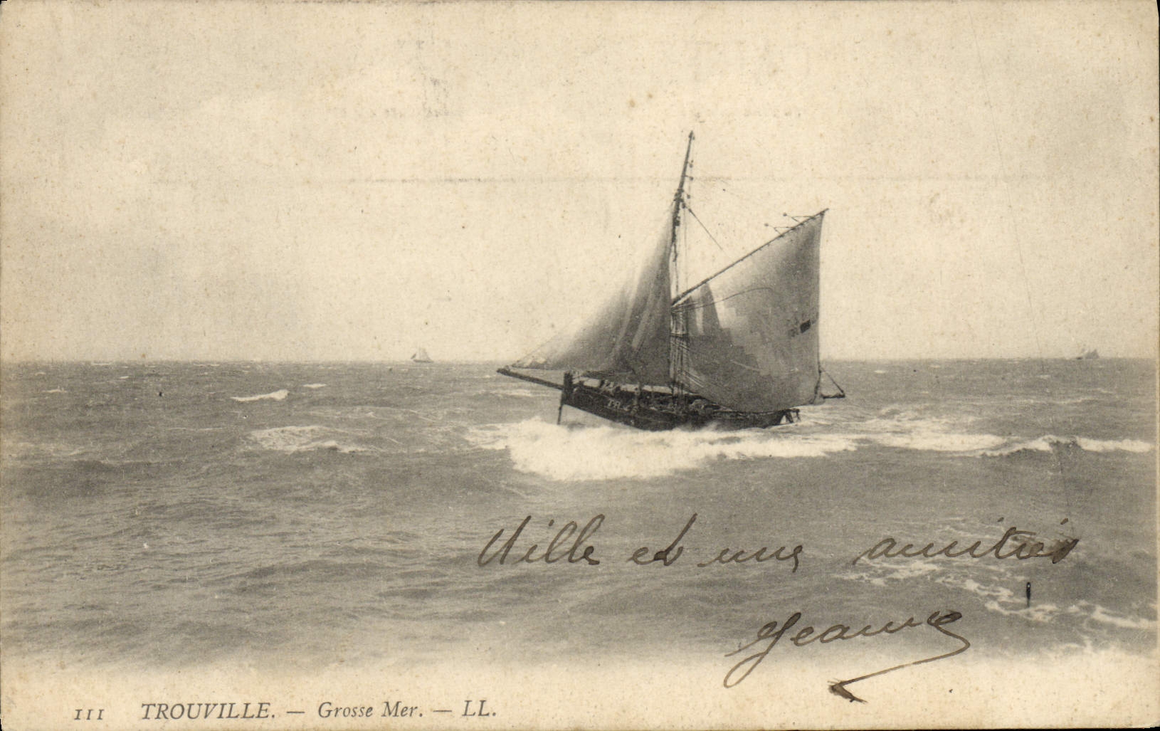 CPA Trouville Grosse Mer Bateau Voilier 