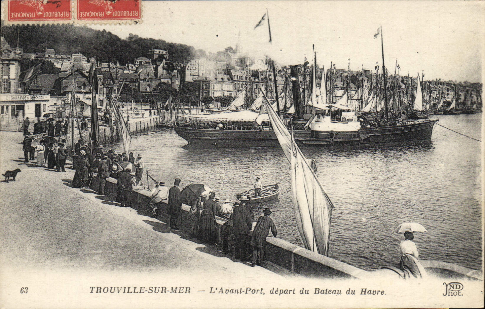 CPA Trouville L'Avant Port Depart du Bateau du Havre