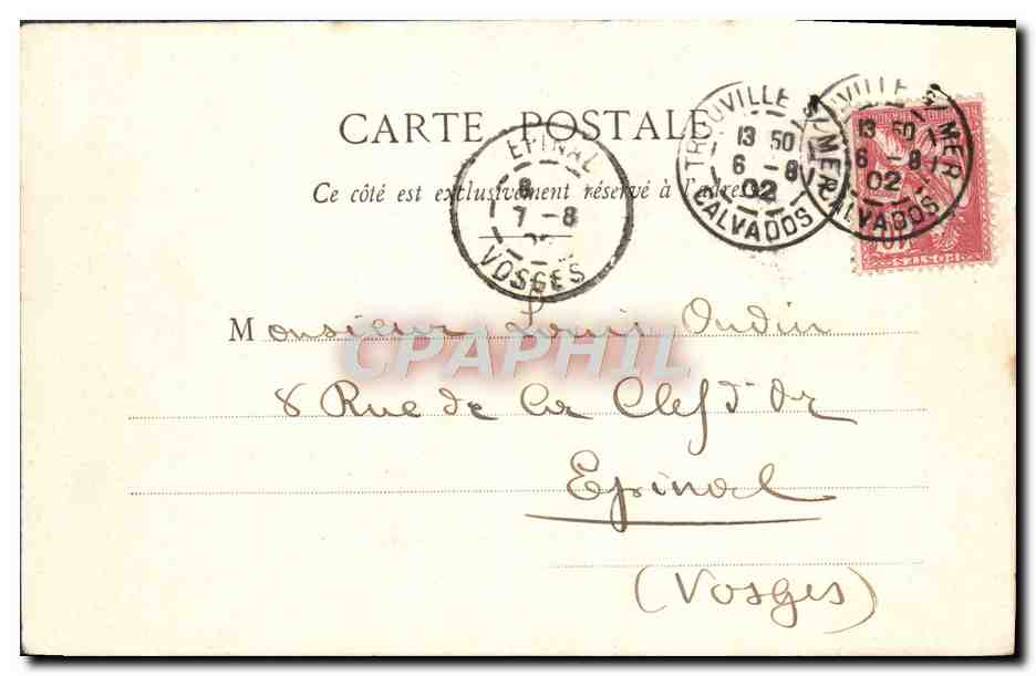 CPA Trouville Sur Mer Sortie du Bateau du Havre — Verso