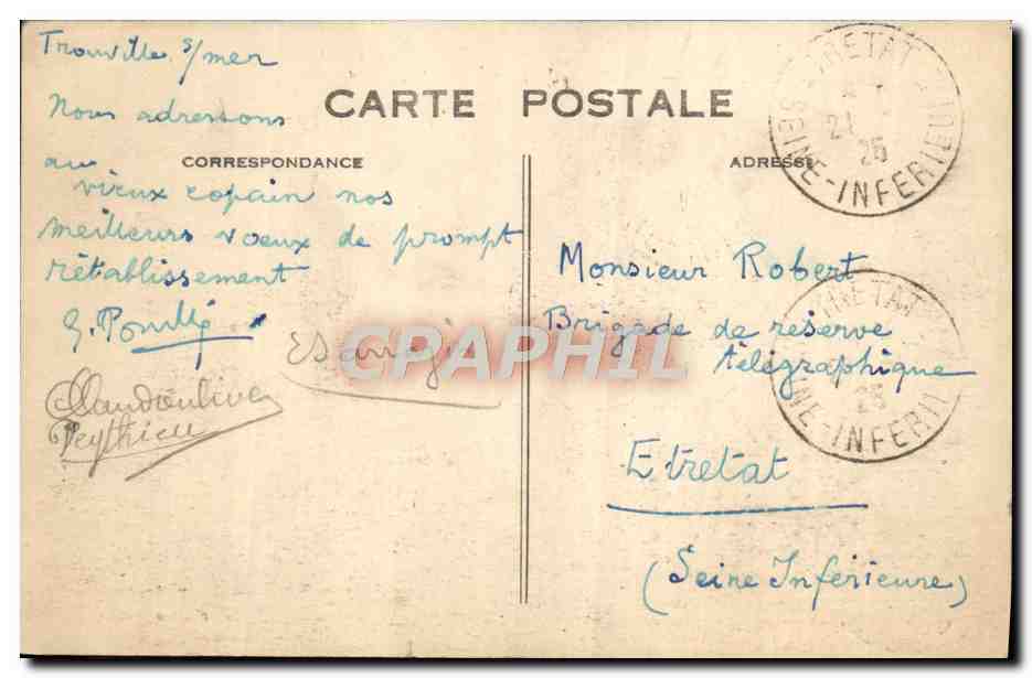 CPA Trouville Depart du Bateau du Havre  — Verso