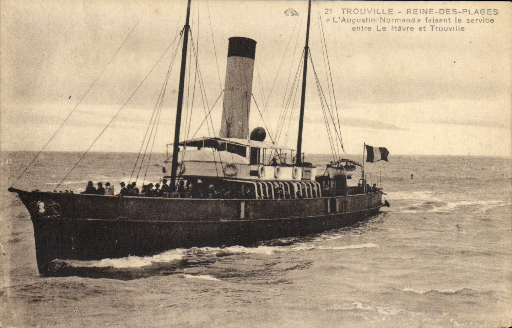 L'Au gustin Normand — vapeur de ligne entre Le Havre et Trouville — éditeur Calva /x