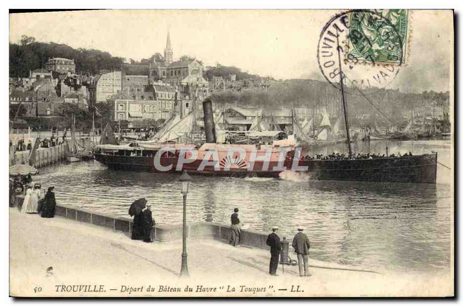 CPA Trouville Depart du bateau du havre La Touques