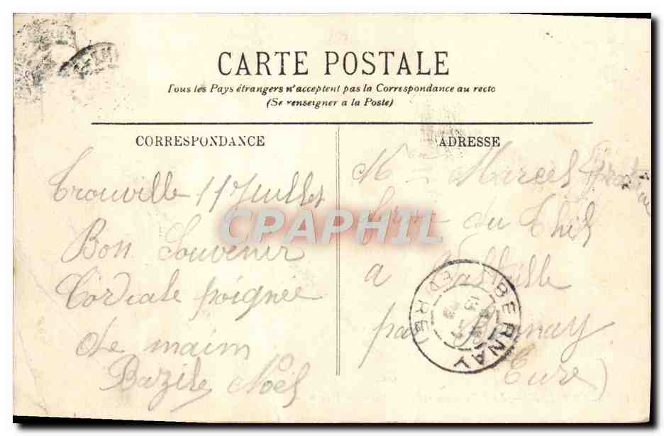 CPA Trouville Le debarquement du bateau du havre — Rückseite
