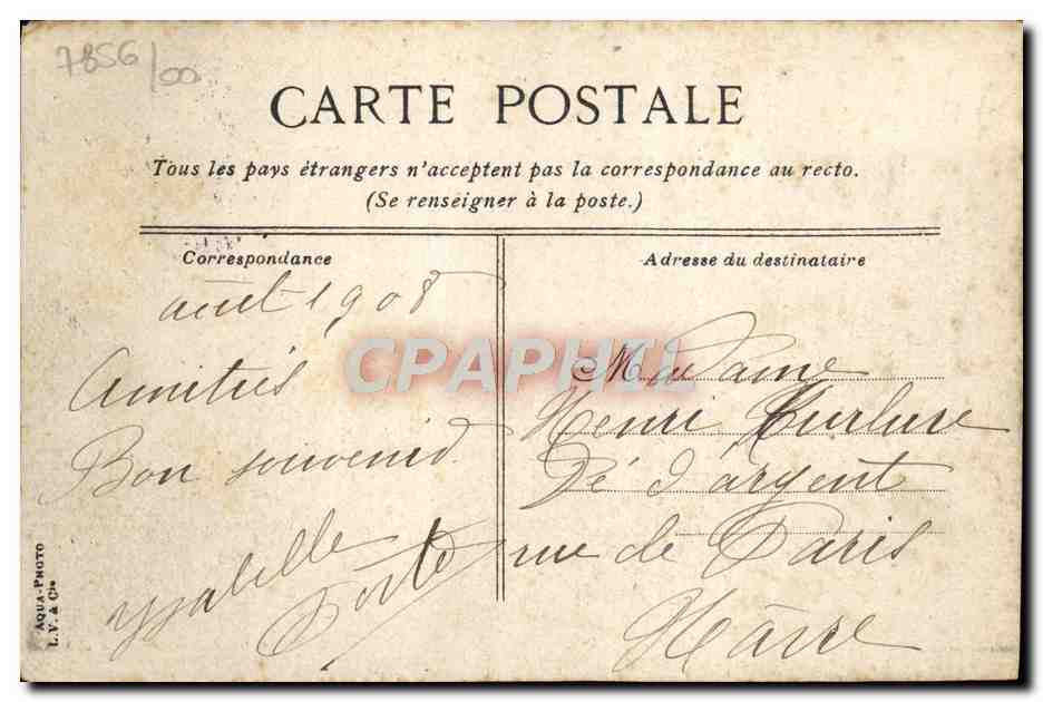 CPA Trouville Le casino l'apres midi — Verso