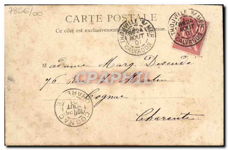 CPA Souvenir de Trouville Le grand salon — Verso