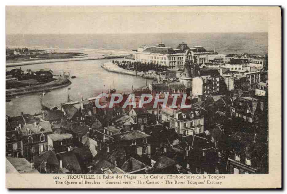 CPA Trouville La reine des plages le casino l'embouchure de la Touques