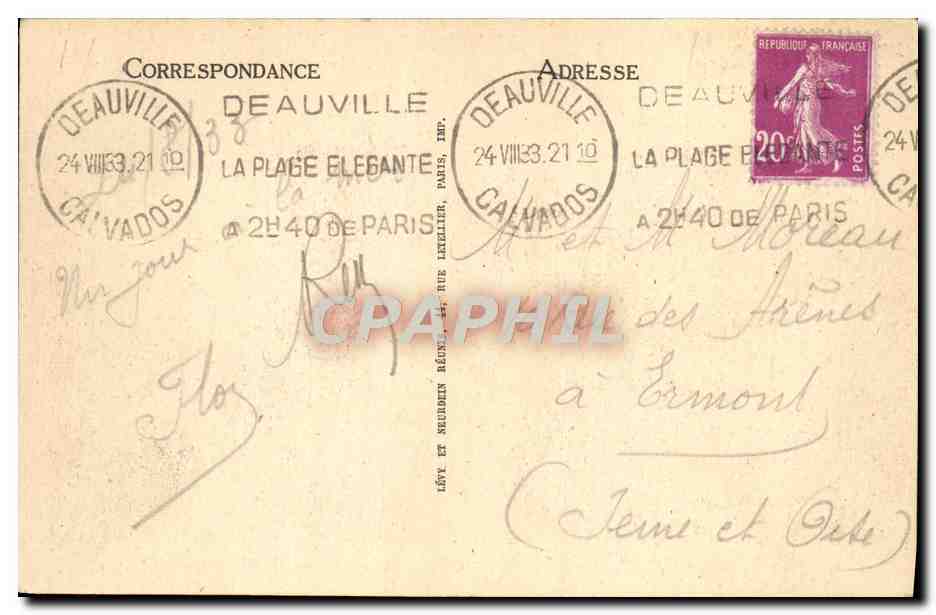 CPA Trouville La reine des plages le casino et le port Bateaux — Rückseite