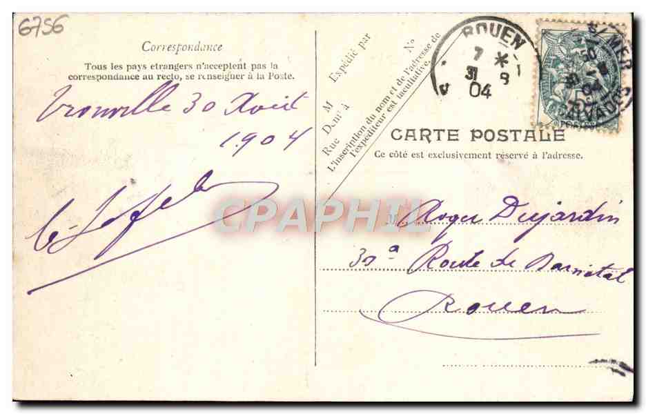 CPA Trouville La Casino — Verso