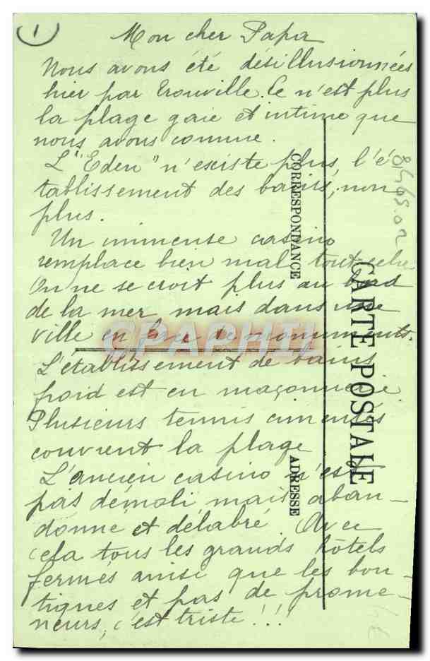 CPA Trouville L'Eden casino — Verso