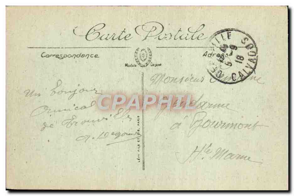 CPA Trouville Le casino et la plage — Verso