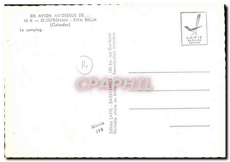 Camping de Ouistreham — Riva Bella — Édition Lapie — Verso