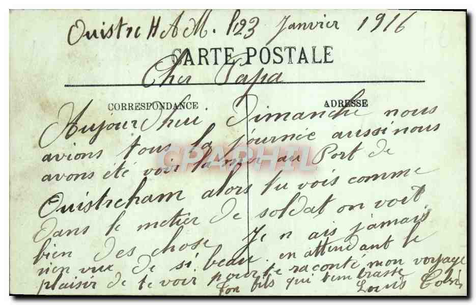 CPA Ouistreham Le Phare — Rückseite
