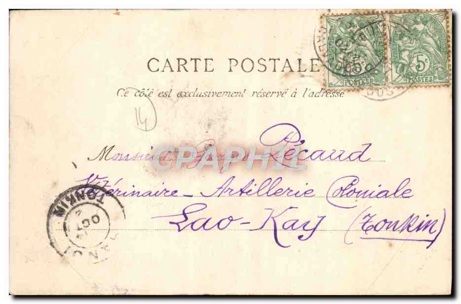 Ouistreham — Les Jetées — J. Bréchet, éd. Caen. Déposé. N° 147 — Rückseite