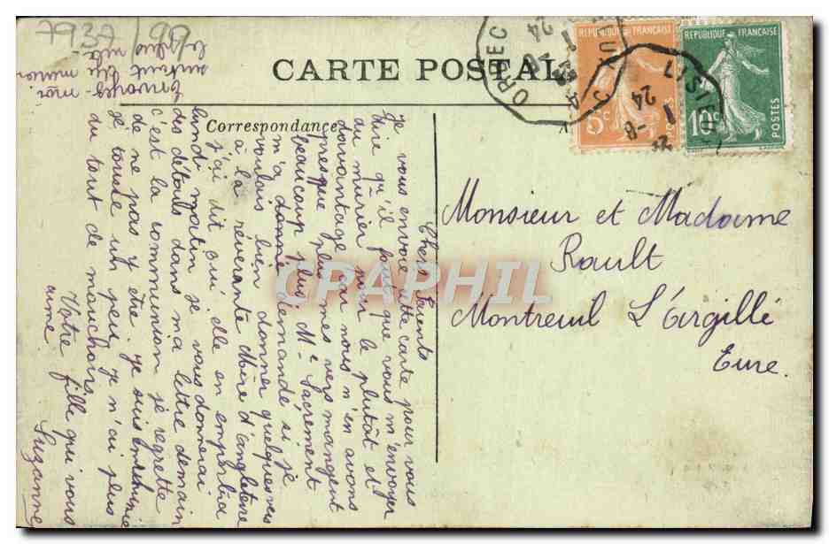 CPA Orbec Pensionnat notre dame salle ste marie — Back