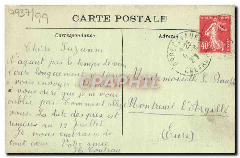 CPA Orbec Pensionnat notre chapelle ste philomene — Back