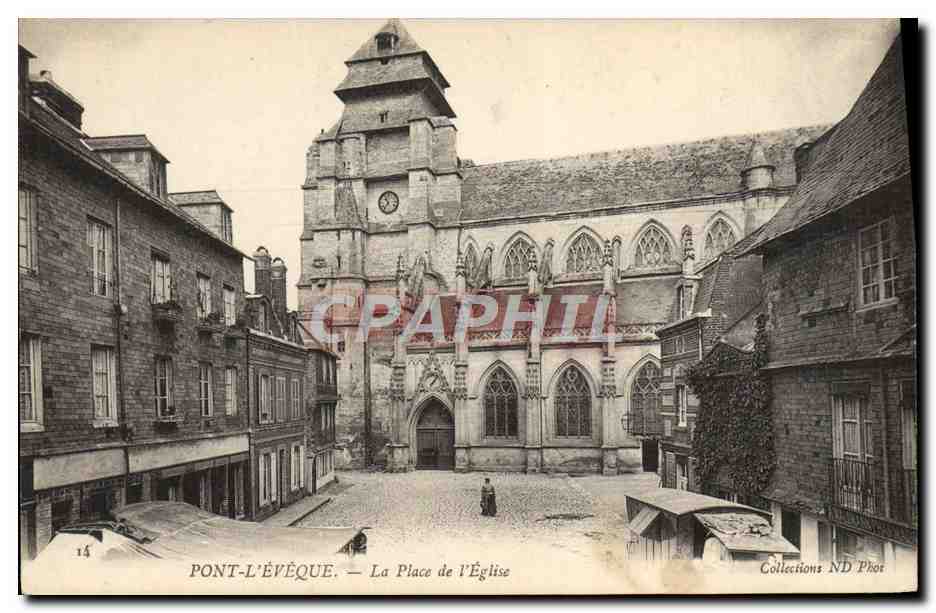 CPA Pont I'Eveque La place de l'eglise