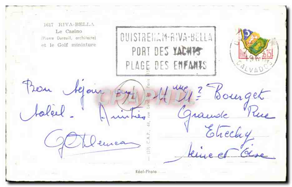 CPA Riva Bella le casino et le golf miniature — Rückseite