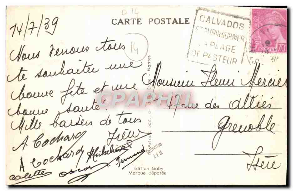 Ouistreham-Riva-Bella (Calvados) — L'Ecluse, au fond, le Bourg — Edition Gaby — Verso