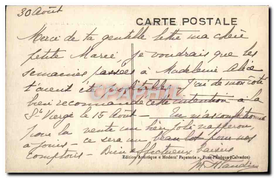 CPA La Normandie Pont L'Eveque vue prise de l'herbage des Hunieres Vaches — Rückseite