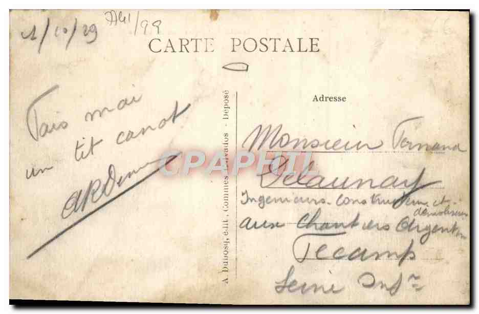 PORT-en-BESSIN — Barques dans les Bassins — A+D 166 — Verso