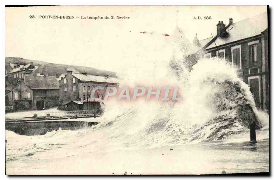 Port-en-Bessin — La tempête du 21 février — A.D. 185