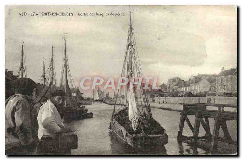 Port-en-Bessin — Sortie des barques de pêche — A+D - 17