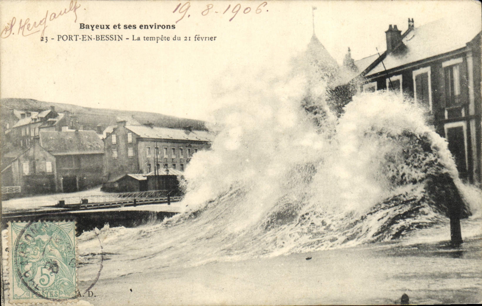 Port-en-Bessin — La tempête du 21 février — S. Herdgault, n°23