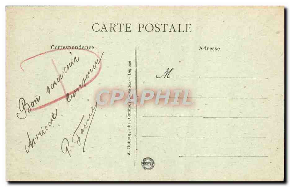 CPA Port En Bessin La tempete du 21 fevrier — Rückseite