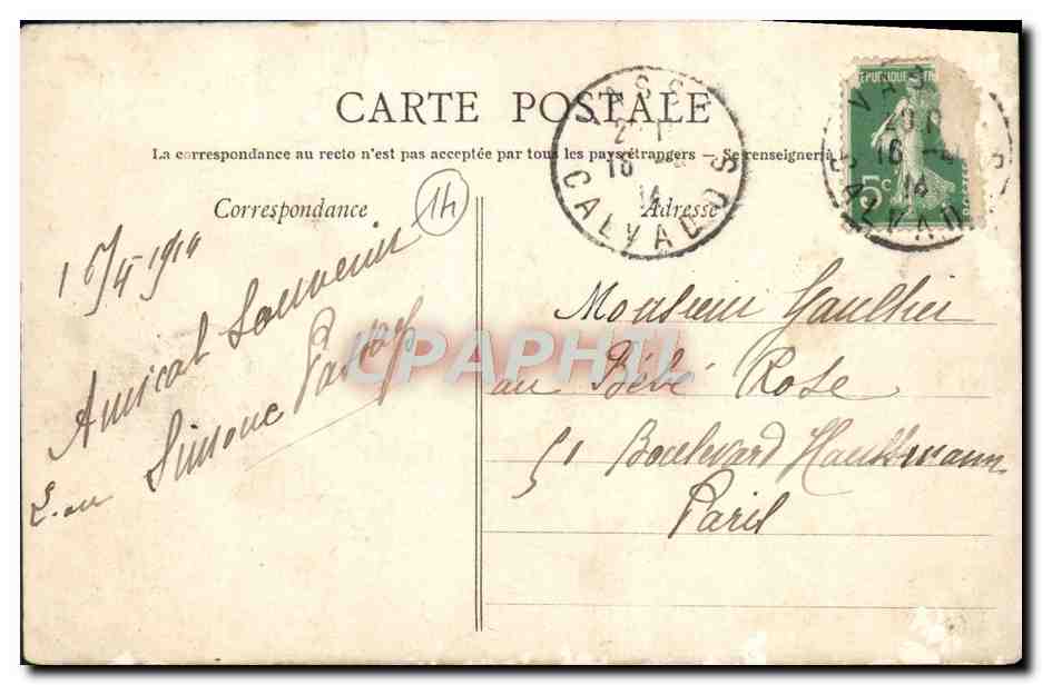 Environs de Condé-sur-Noireau — Château de Pontécoulaunt — H. Fortin, lith. à Condé-sur-Noireau — Rückseite