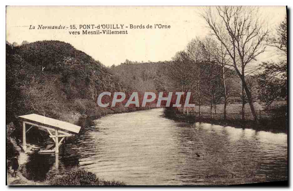 CPA La Suisse Normandie Pont d'Ouilly bords de l'orne vers Mesnil Villement