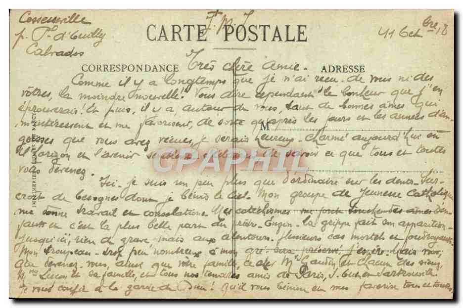 CPA La Normandie Pont d'Ouilly l'orne au moulin neuf — Rückseite