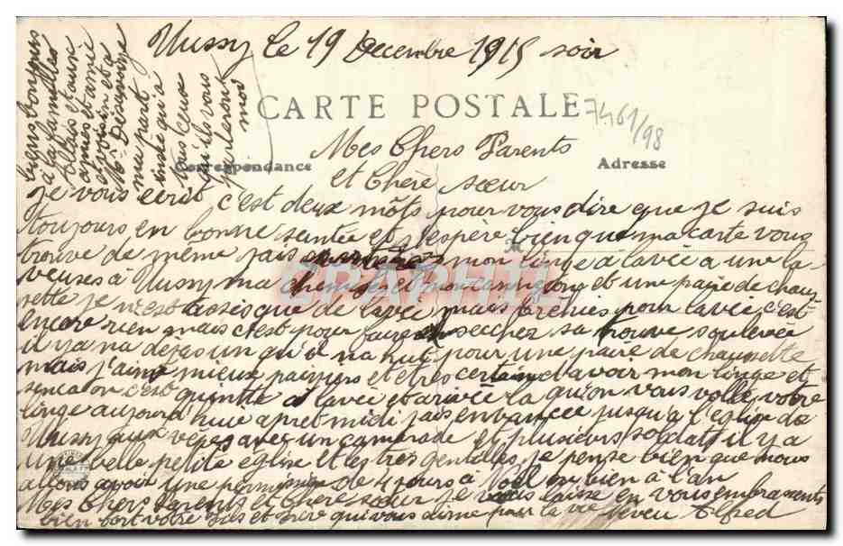 Potigny (Calvados) — Vue Générale — Édition A. Nanssy, n°8 — Rückseite