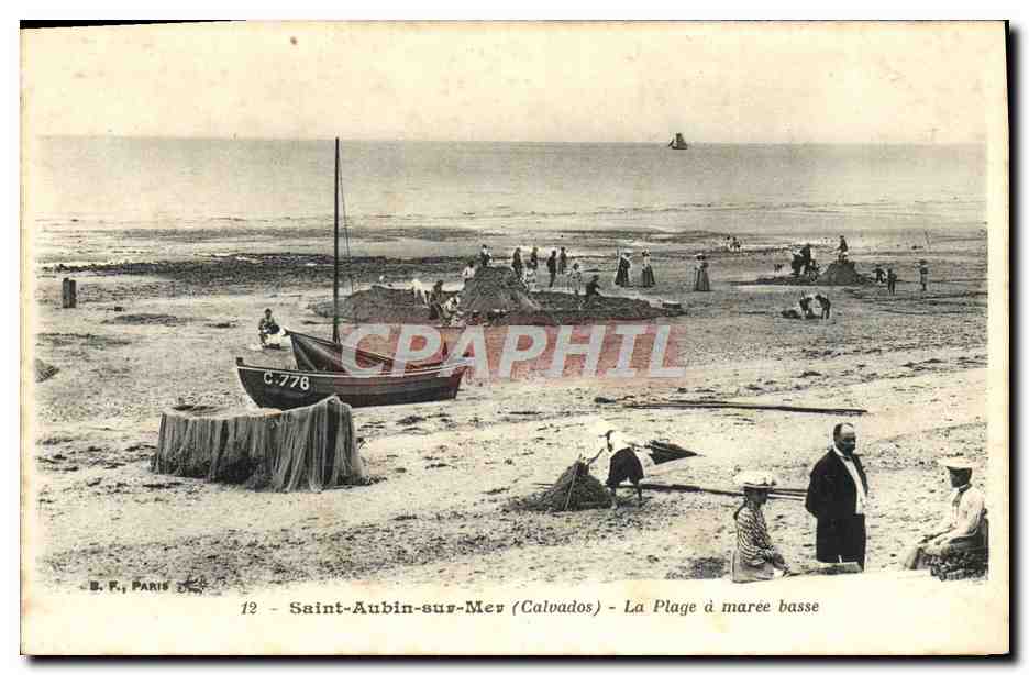 Saint-Aubin-sur-Mer (Calvados) — La Plage à marée basse — B.F., Paris, n°12