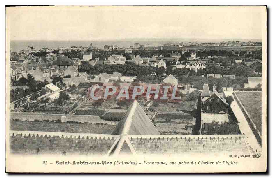 Saint-Aubin-sur-Mer (Calvados) — Panorama vu du clocher de l'église — B. F., Paris, n°21