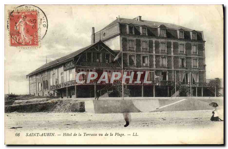 CPA Saint Aubin Hotel de la Terrasse vu de la Plage