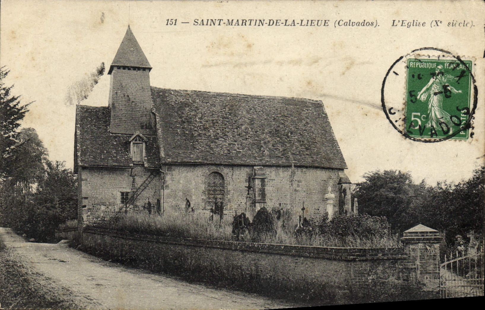Saint-Martin-de-la-Lieue (Calvados) — L'Église (Xe siècle) — Éditeur inconnu, n° 151
