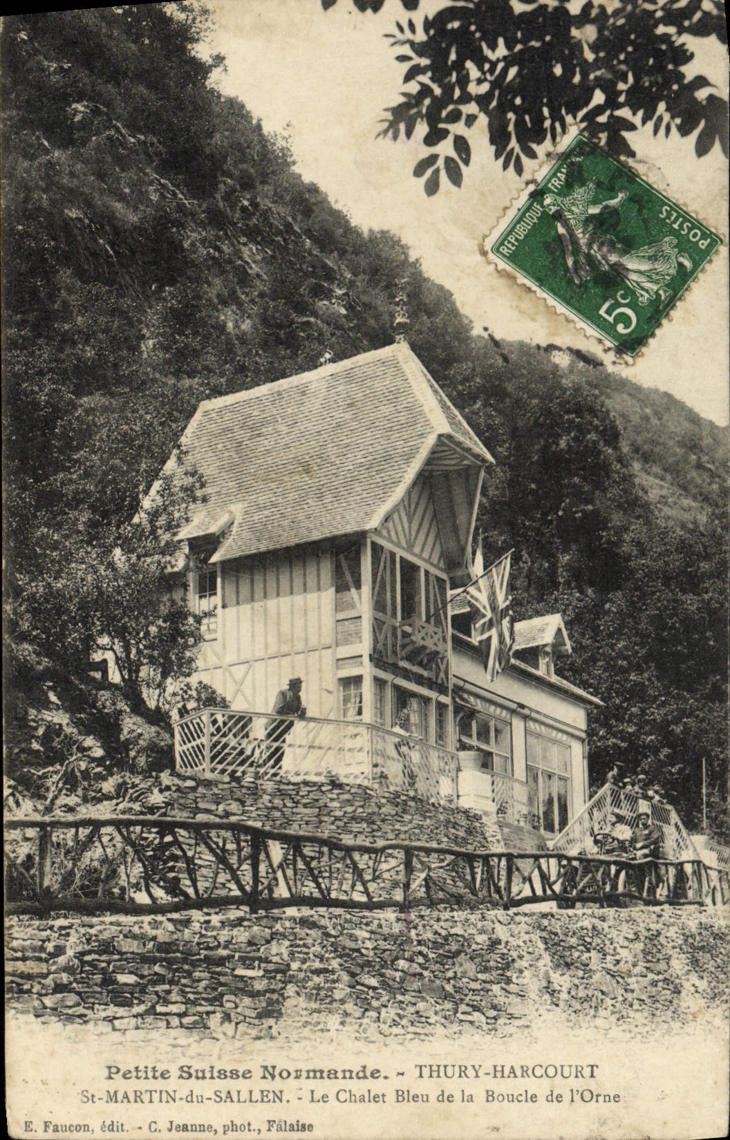St-MARTIN-du-SALLEN - Das blaue Chalet der Orne-Schleife — E. Faucon, Verleger - C. Jeanne, Fotografie. Falaïse