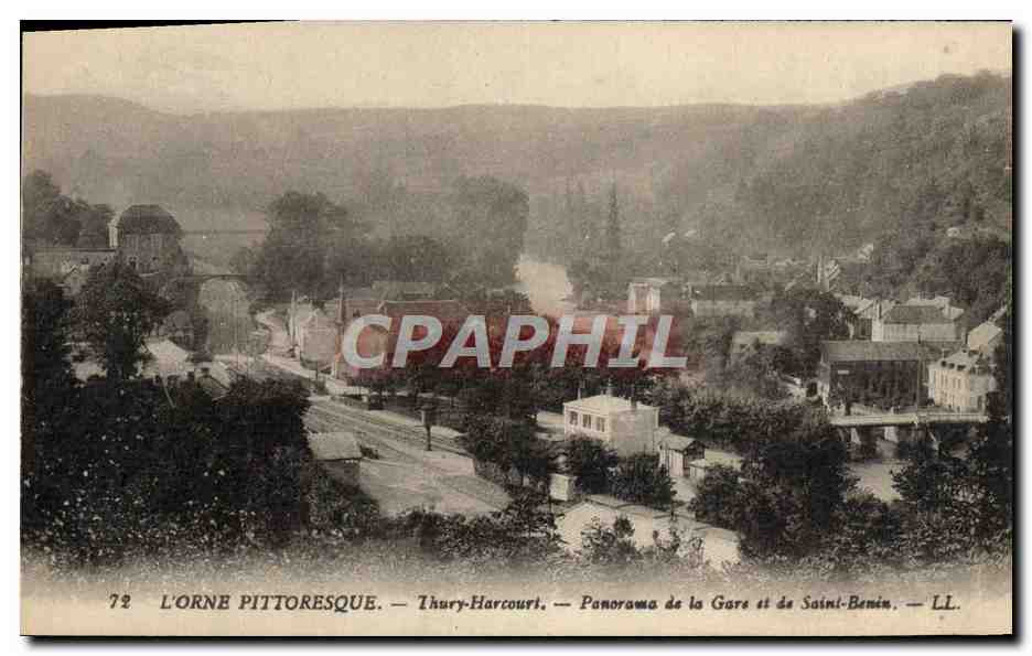 CPA Thury Harcourt Panorama de la Gare et de Saint Benin