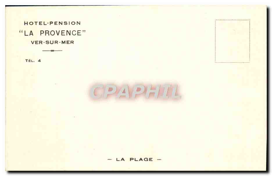 CPA Hotel Pension La Provence Vers sur Mer — Verso