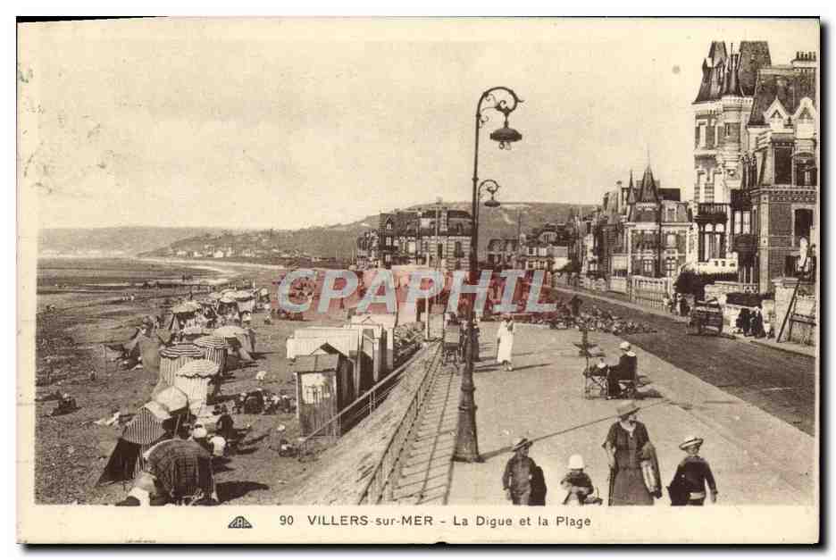 Villers-sur-Mer — La Digue et la Plage — CPA n°90, éditeur ARA