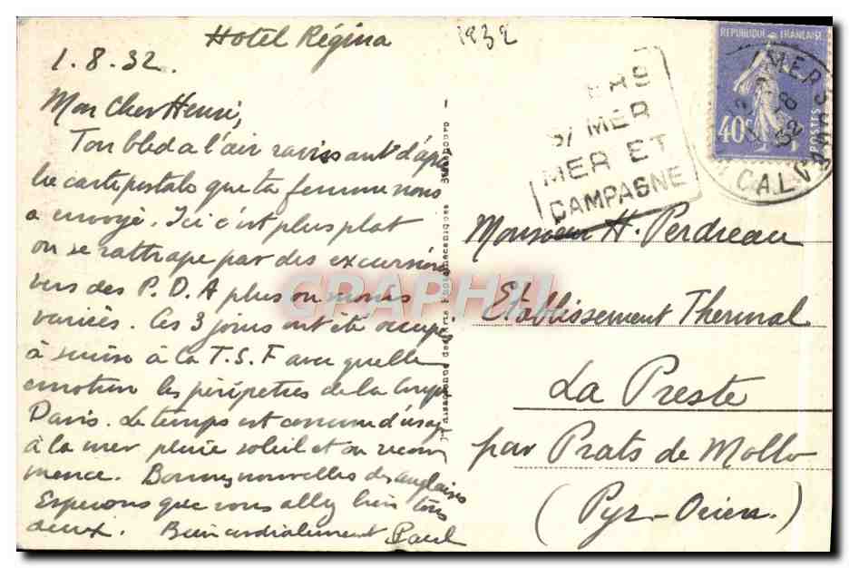 Villers-sur-Mer — Die Digue und die Strände — Antike Ansichtskarte n°90, Verlag ARA — Rückseite