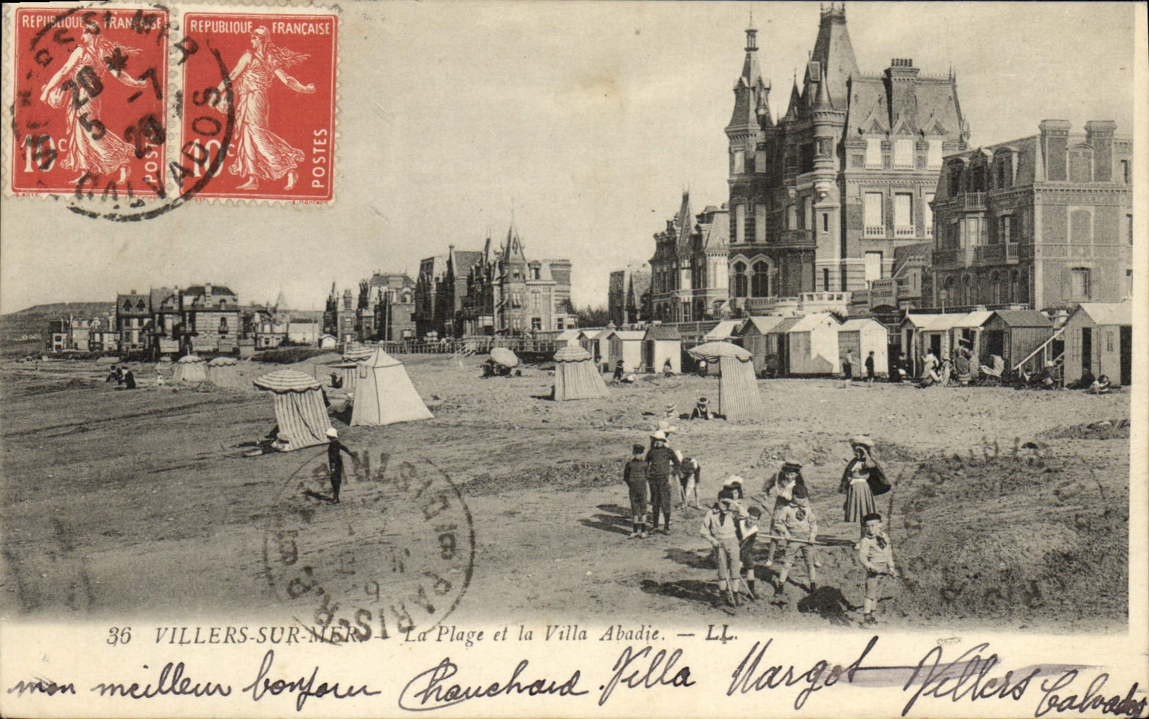 Villers-sur-Mer — La Plage et la Villa Abadie — LL. Margot