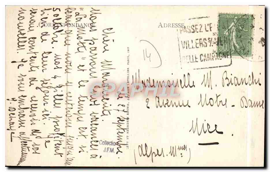 Villers-sur-Mer — Route de Deauville — LL. Éditeur LL, n°10 — Verso