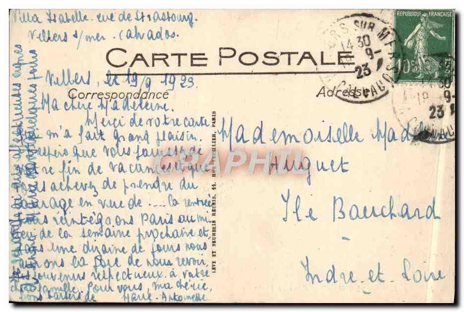 Villers-sur-Mer — Route de Deauville — Verlag L.L. Nr. 10 — Rückseite