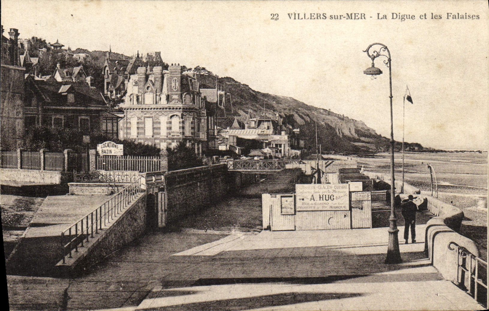 Villers-sur-Mer — Die Mole und die Klippen — Verlag Hug, Nr. 22