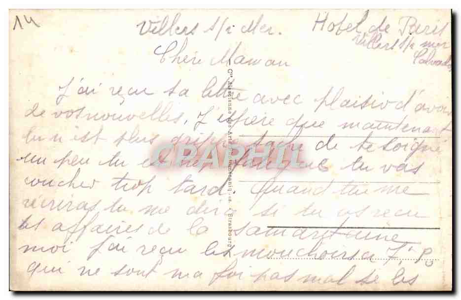 Villers-sur-Mer — Die Mole und die Klippen — Verlag Hug, Nr. 22 — Rückseite