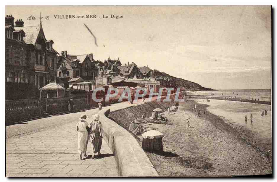 Villers-sur-Mer - La Digue — vue de la promenade et de la plage — éditeur CPAPHIL, n° 49