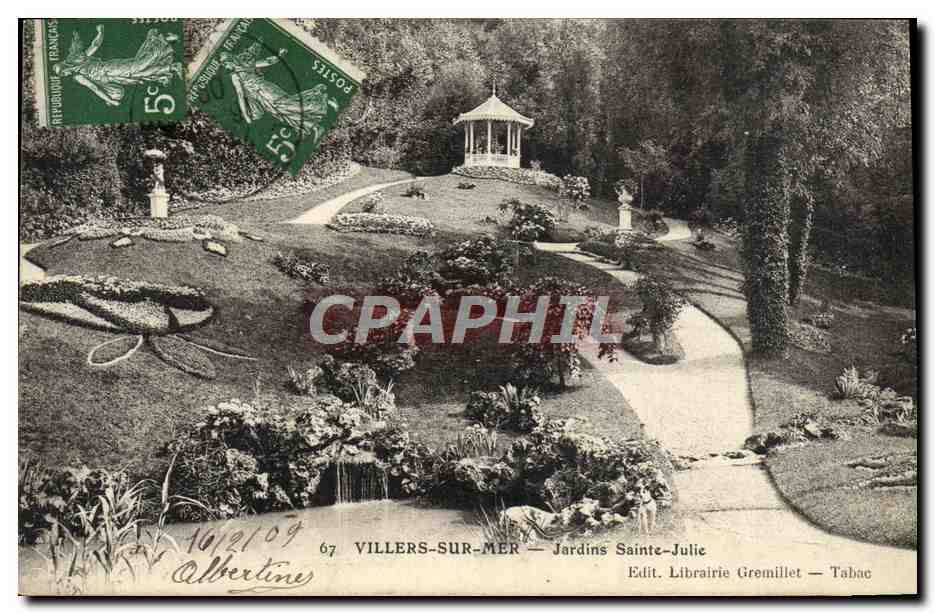 CPA Villers Sur Mer Jardins Sainte Julie