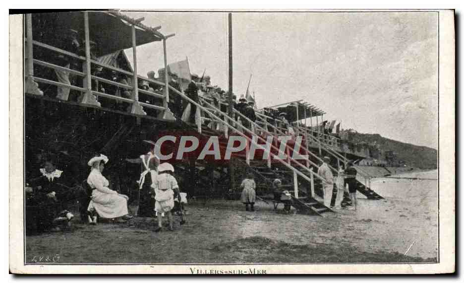 Villers-sur-Mer — Vista della spiaggia e dei gradini — editore sconosciuto, n° di serie 44207