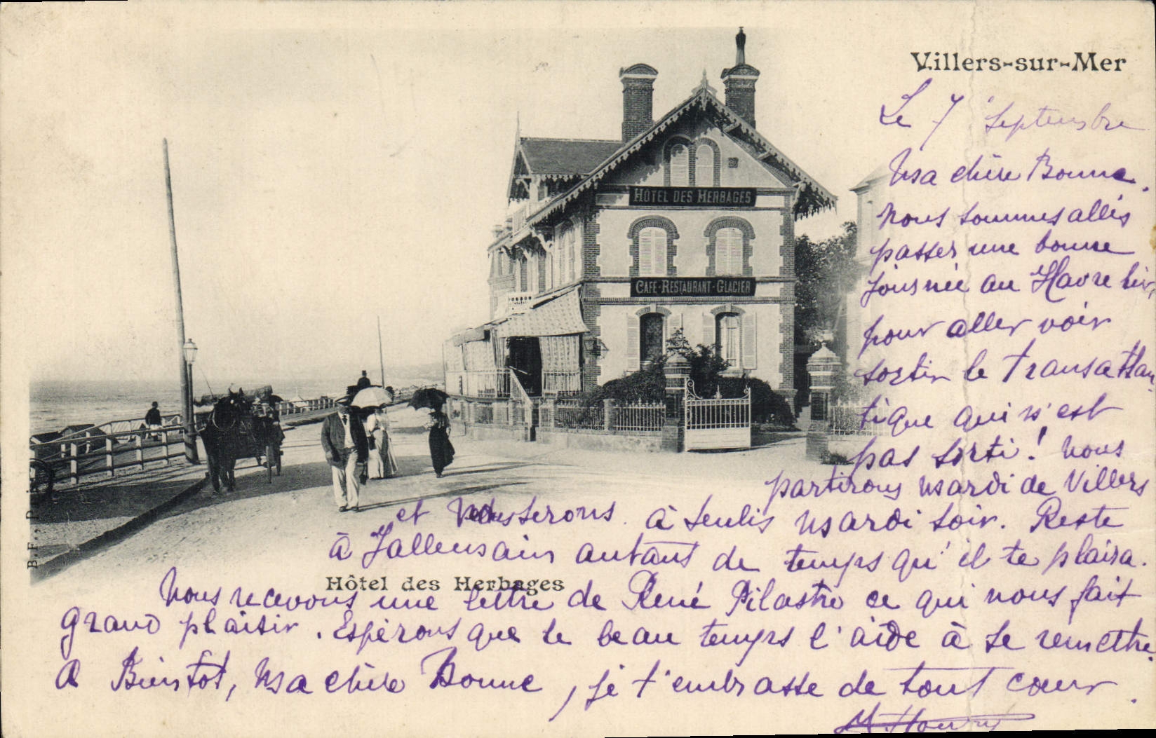 Antieke ansichtkaart Villers Sur Mer Hotel des Herbages